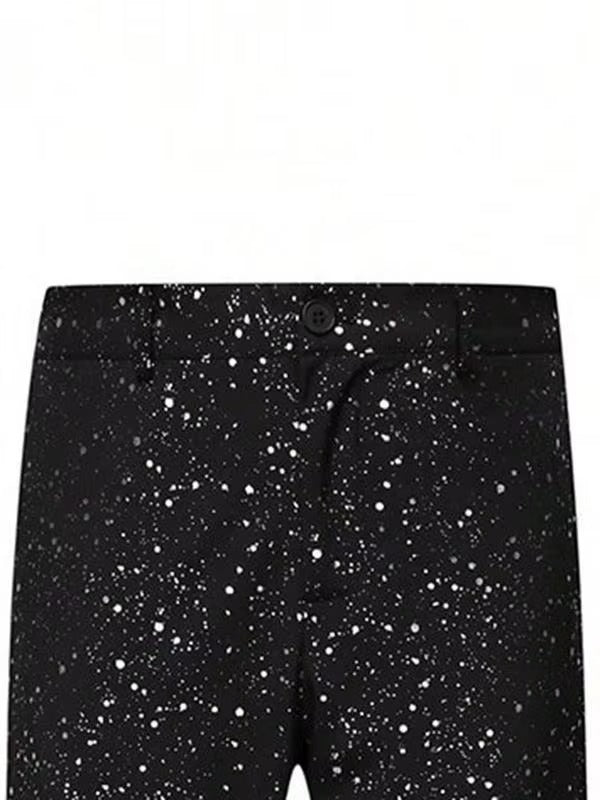 Costume Pailleté Homme Veste et Pantalon Noir
