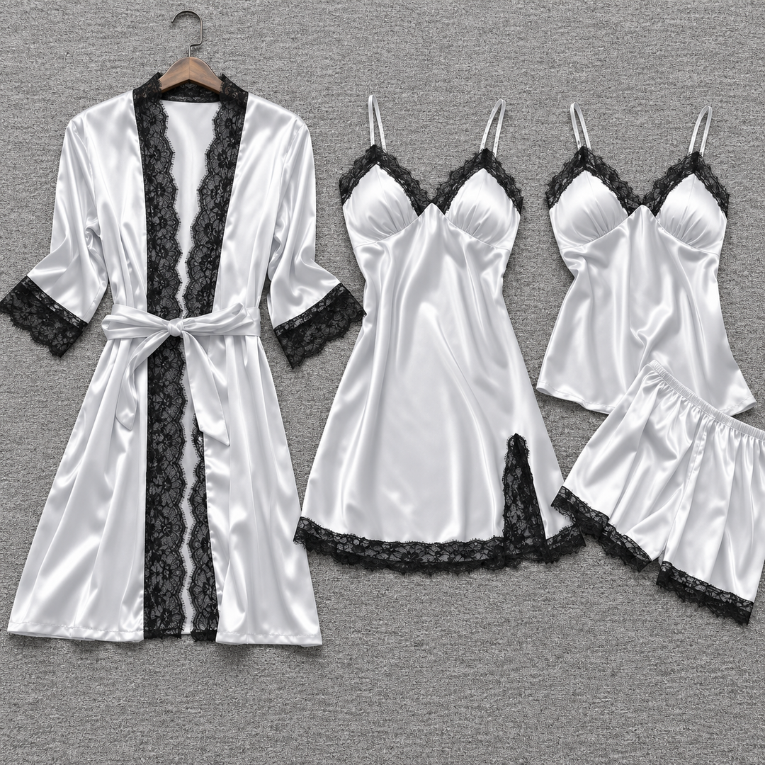 Ensemble Pyjama Satin Femme Dentelle - Top et Short
