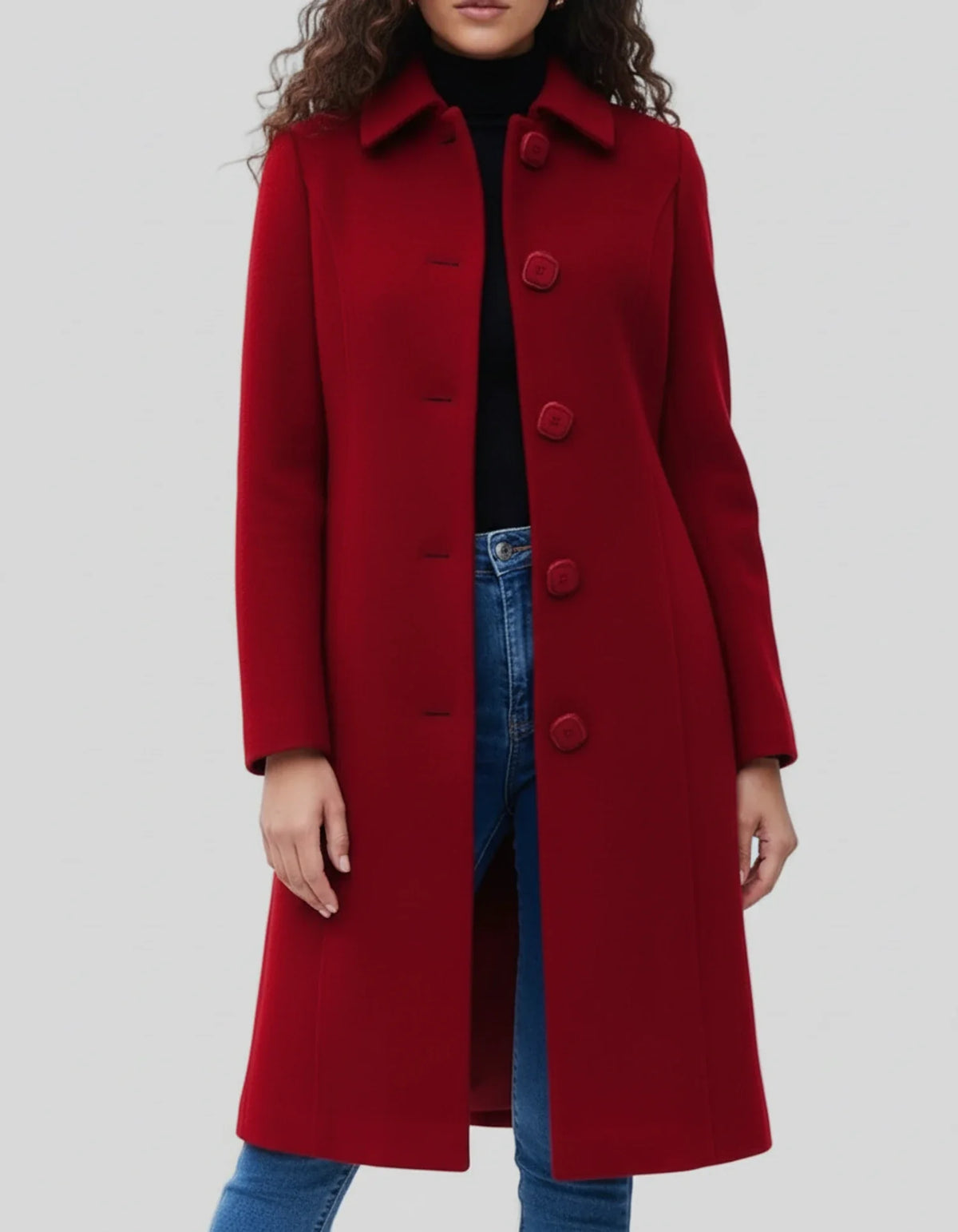 Manteau Trench Femme Croisé Boutonné Hiver Évasé