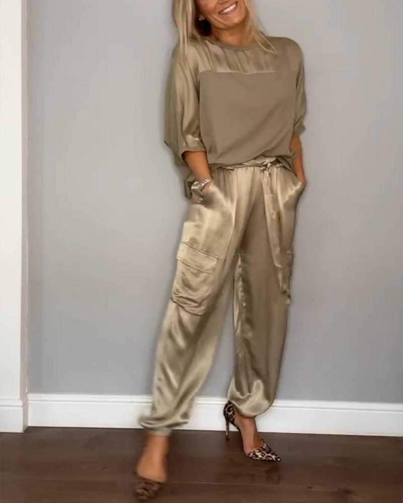 Ensemble Chemisier Femme 2 Pièces, Coupe Ajustée et Poches