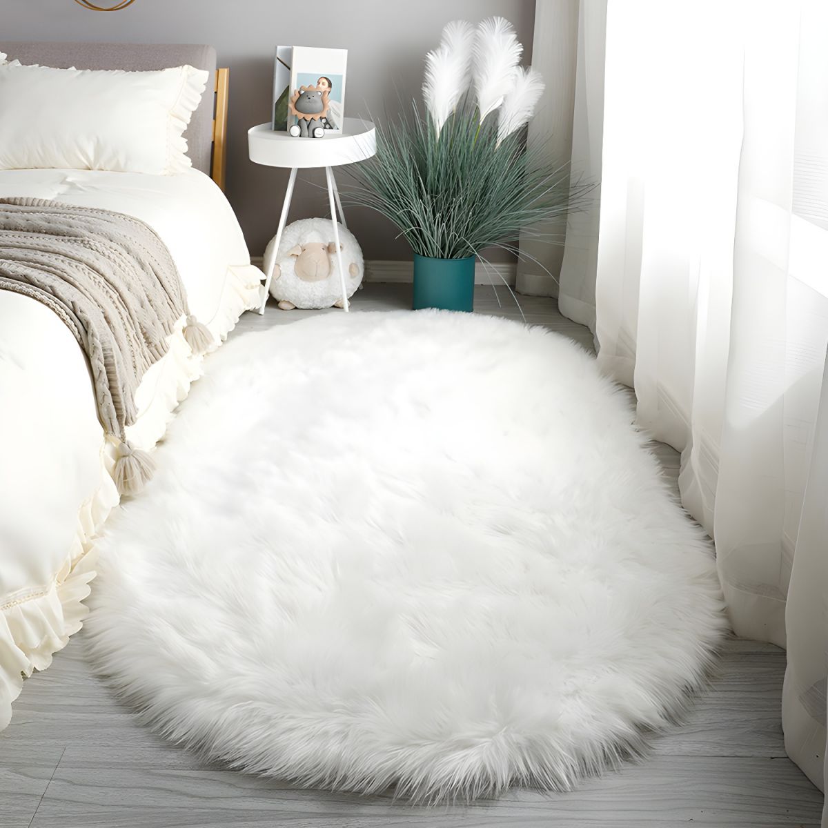 Tapis Ovale Moelleux Grand Format pour Chambre et Salon