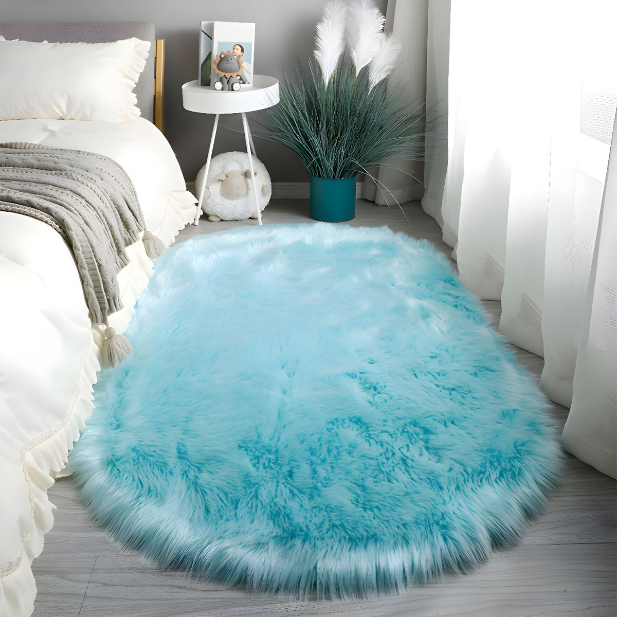 Tapis Ovale Moelleux Grand Format pour Chambre et Salon