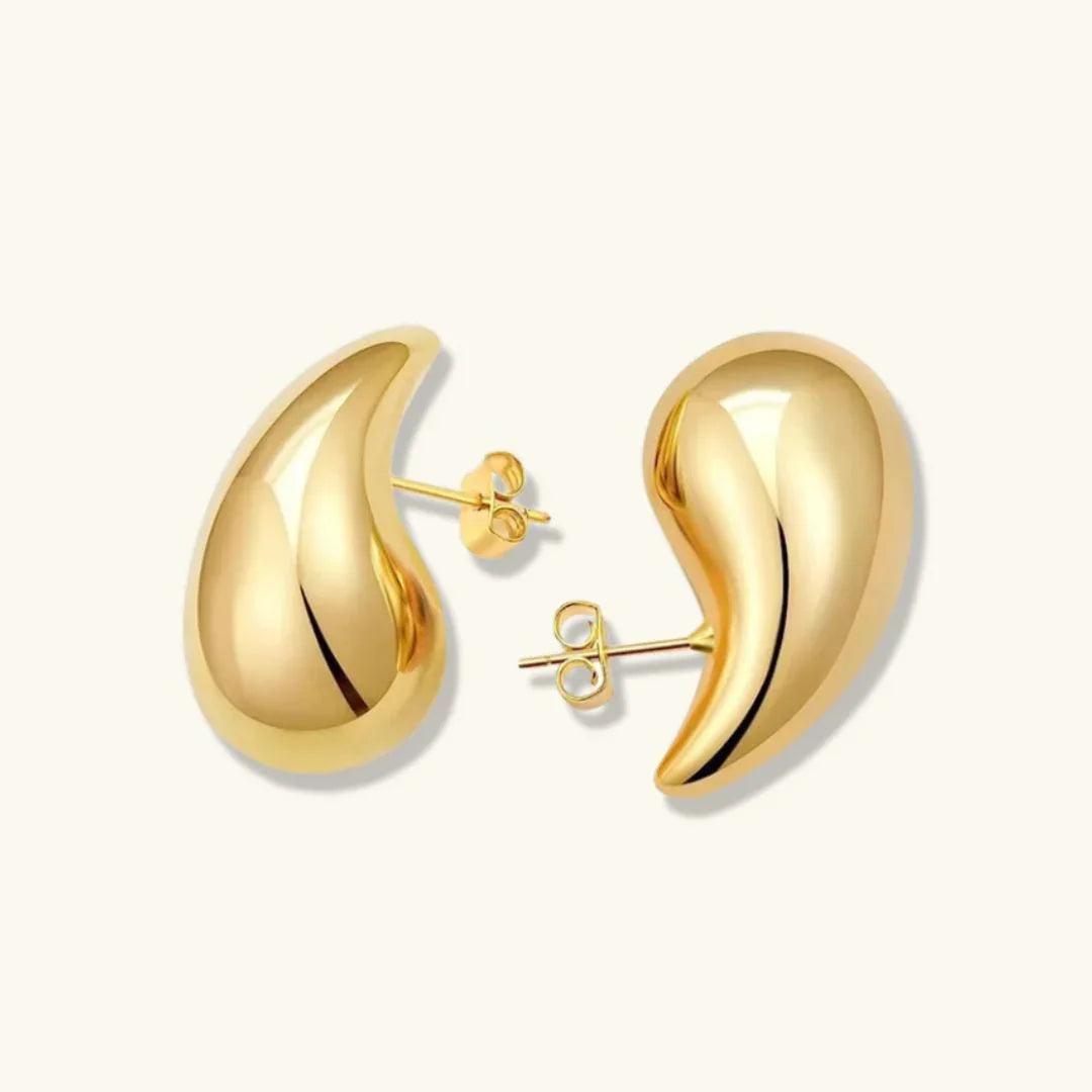 Boucles d'Oreilles Femme Goutte Plaquées Or, Acier Inoxydable