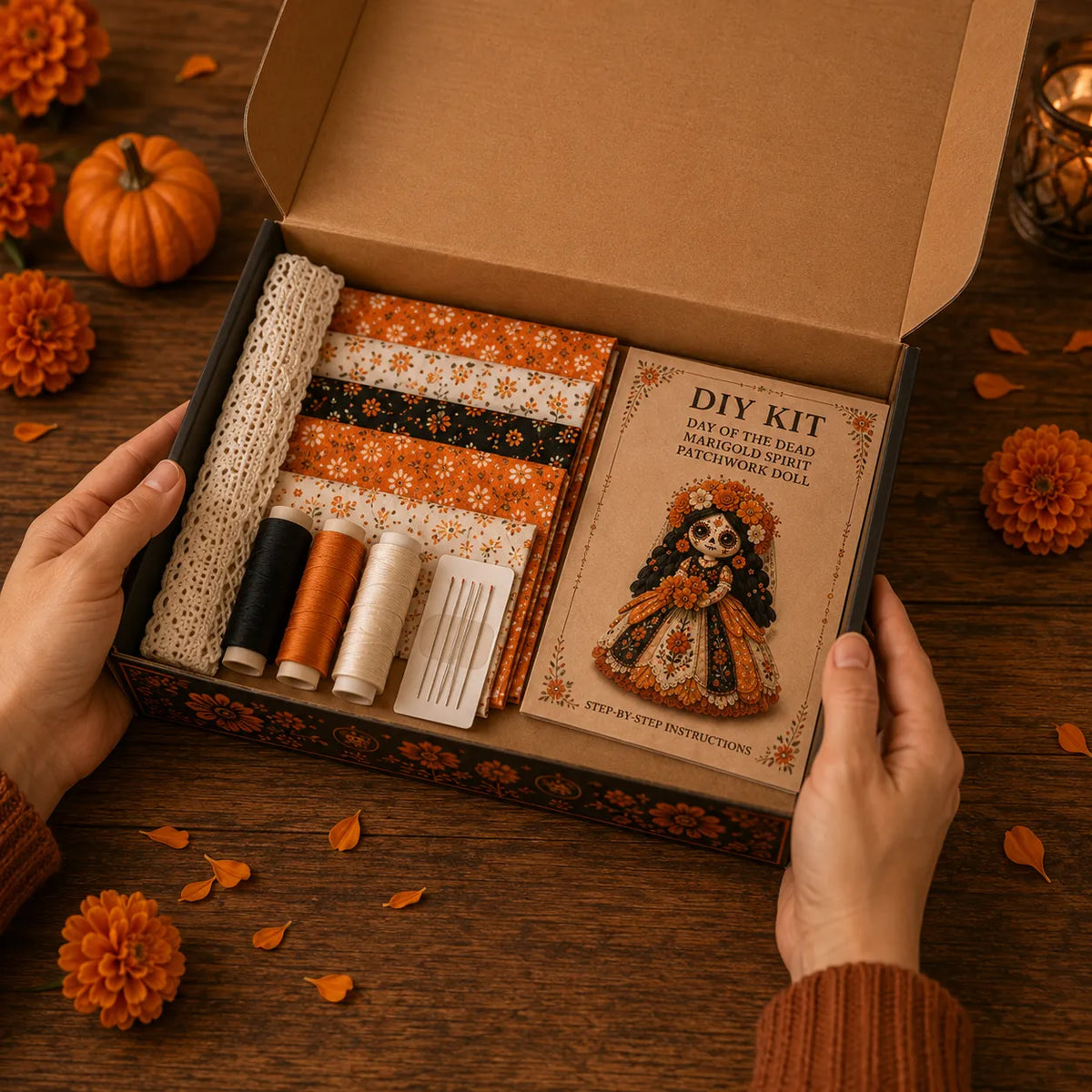 Kit DIY Poupée Patchwork Jour des Morts – Loisir Créatif Couture