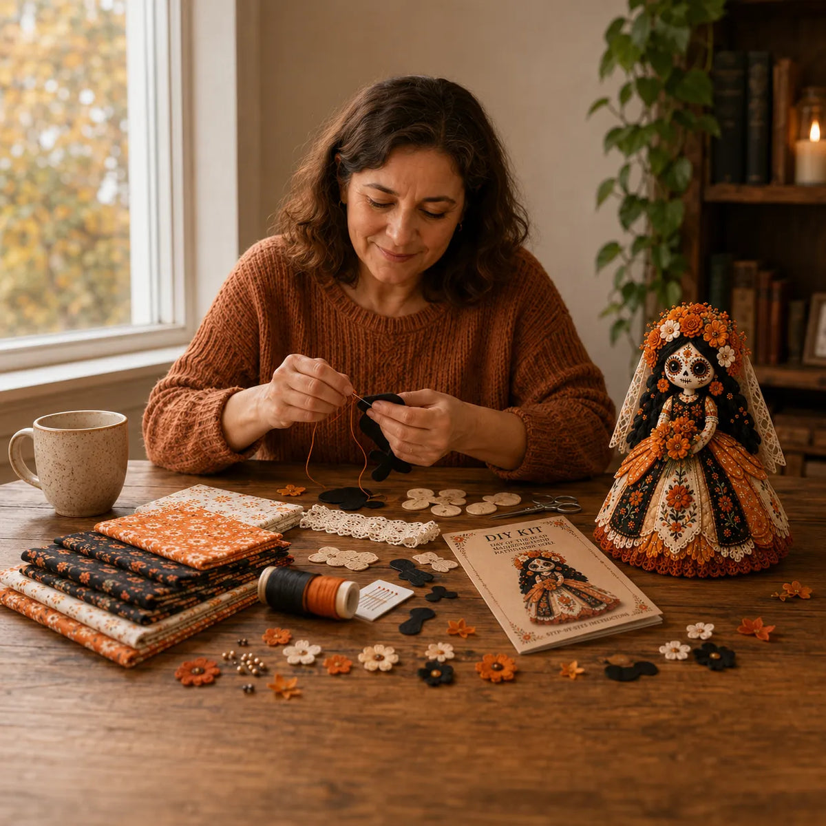 Kit DIY Poupée Patchwork Jour des Morts – Loisir Créatif Couture