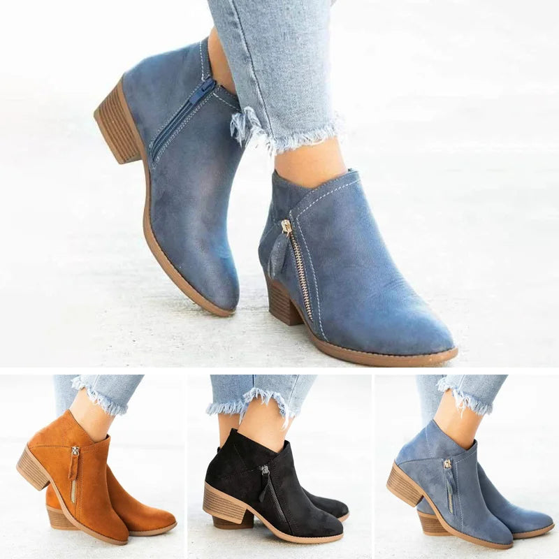 Bottines Orthopédiques Femme en Cuir Noir - Confort au Quotidien
