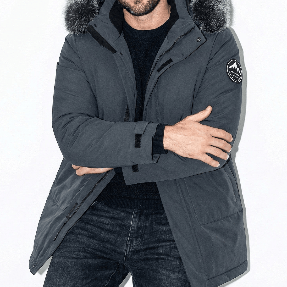 Lukas – Water - Repellent Winter Parka Jacket with Hood - Jackets - Grey - Taylor & Bennett