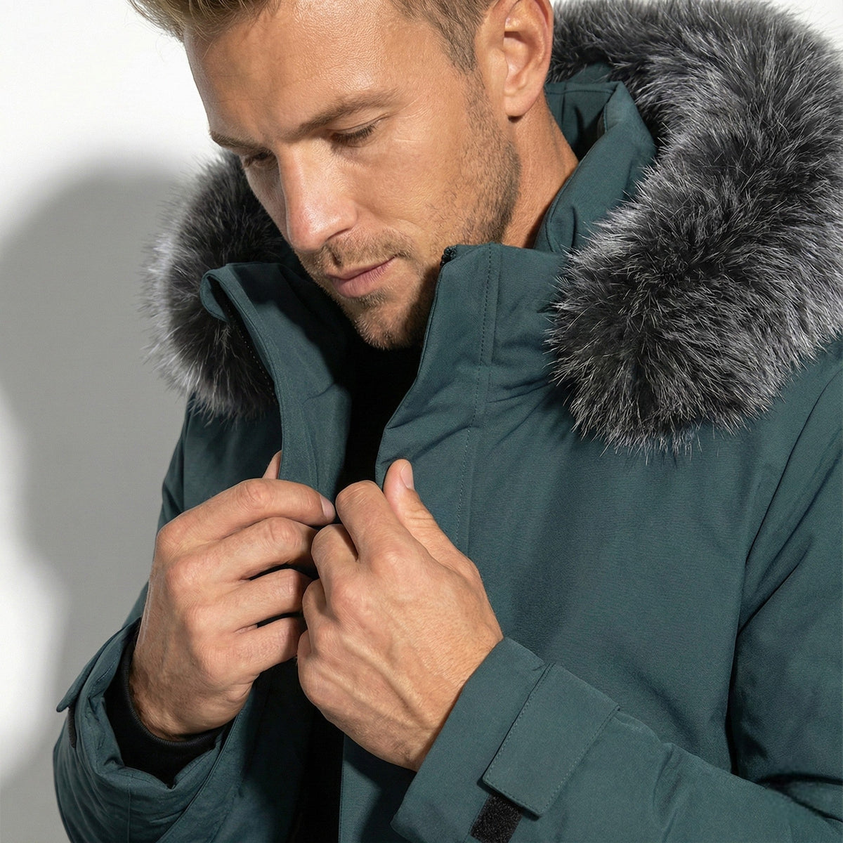 Lukas – Water-Repellent Winter Parka Jacket with Hood - Jackets - Green - Green - Taylor & Bennett