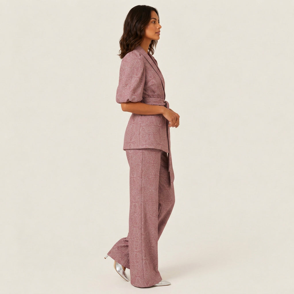 Ensemble Femme Veste Kimono et Pantalon Large Imprimé