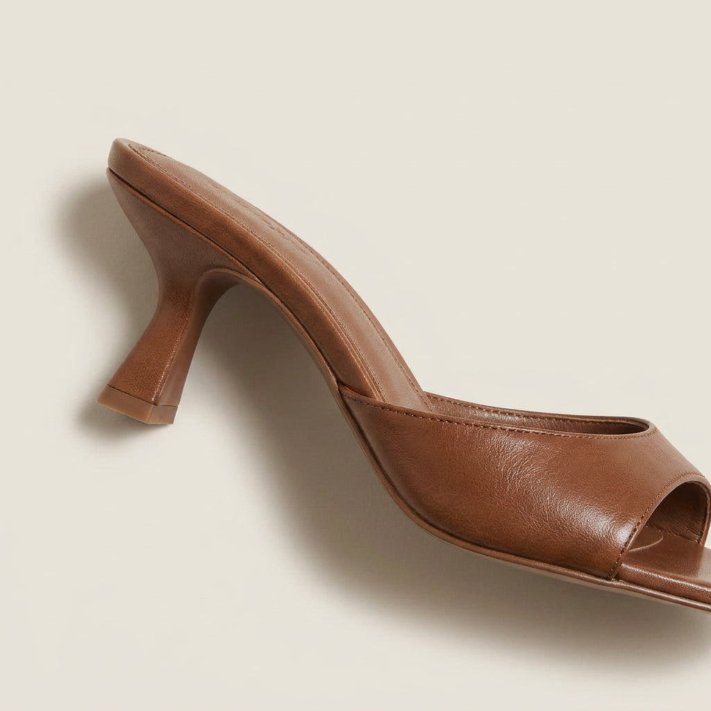 Sandales Mules Femme Effet Cuir Talon Bout Carré