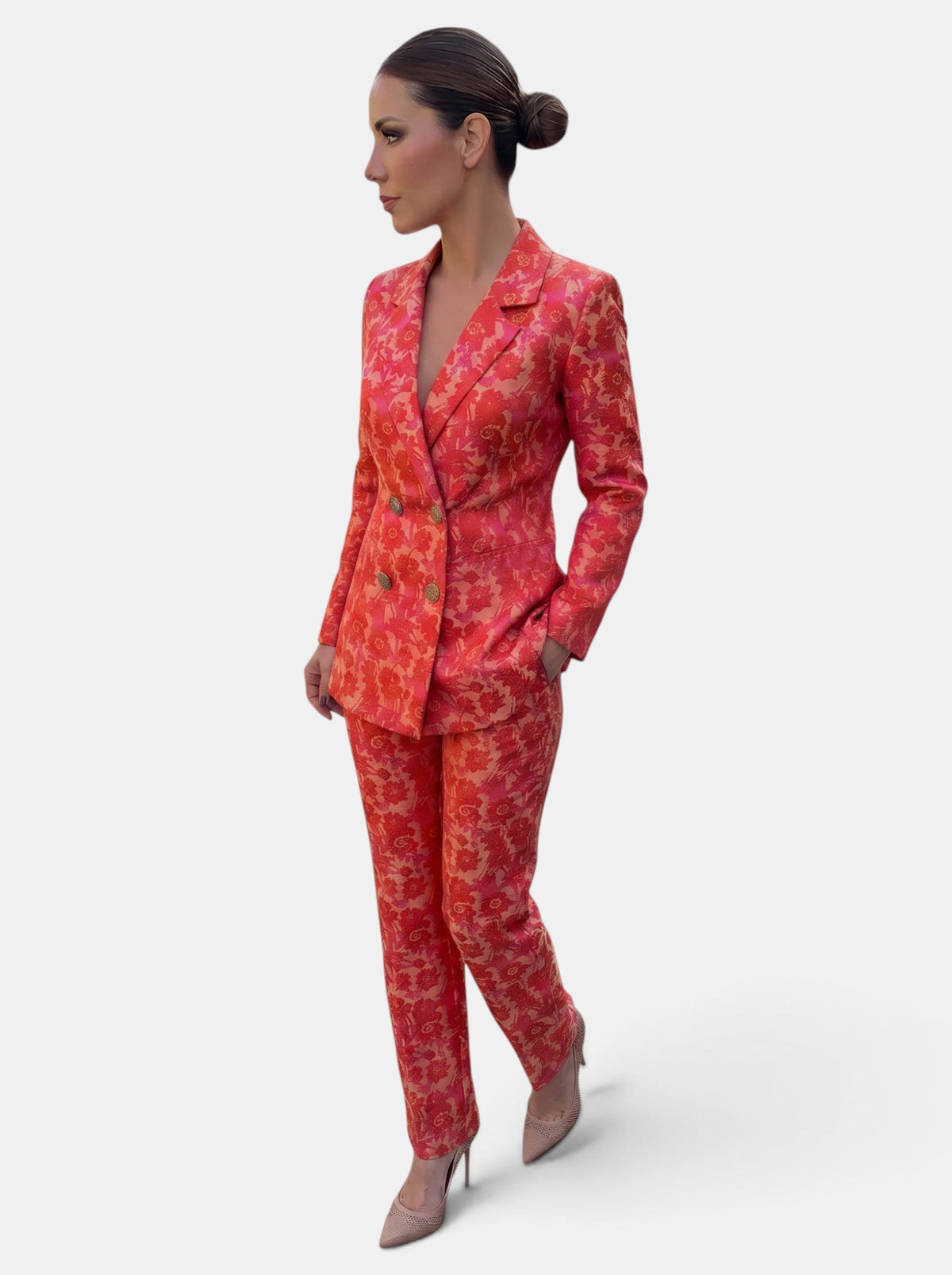 Tailleur Femme Blazer et Pantalon Wide Leg