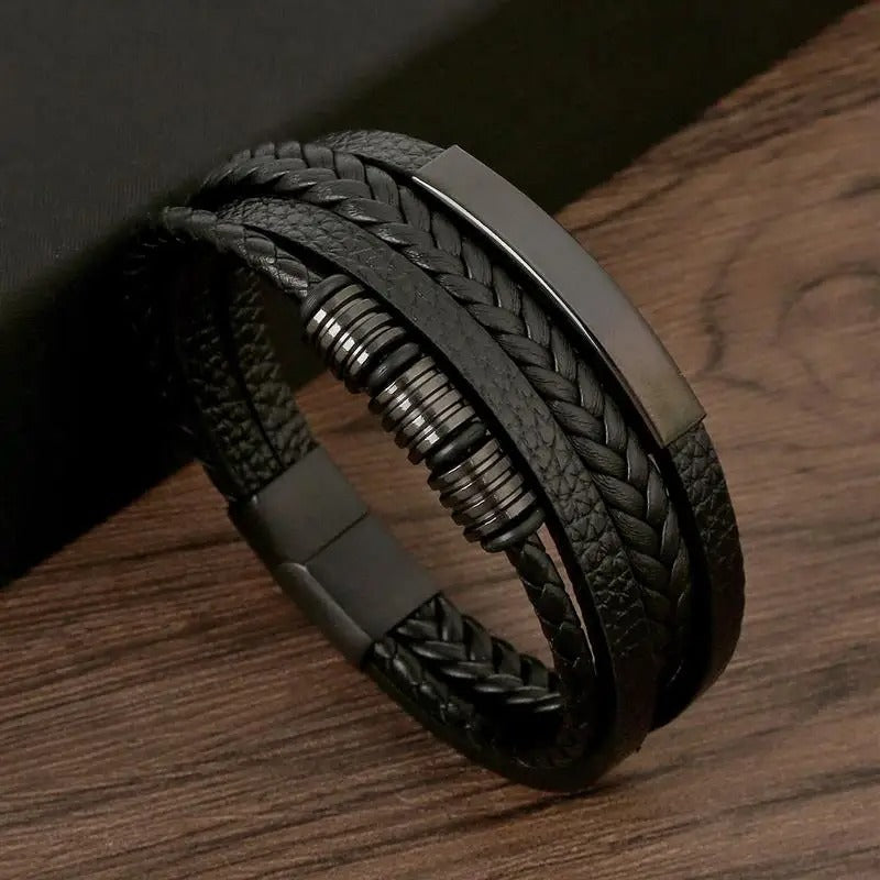 Bracelet Homme en Cuir Véritable – Design Uni Intemporel