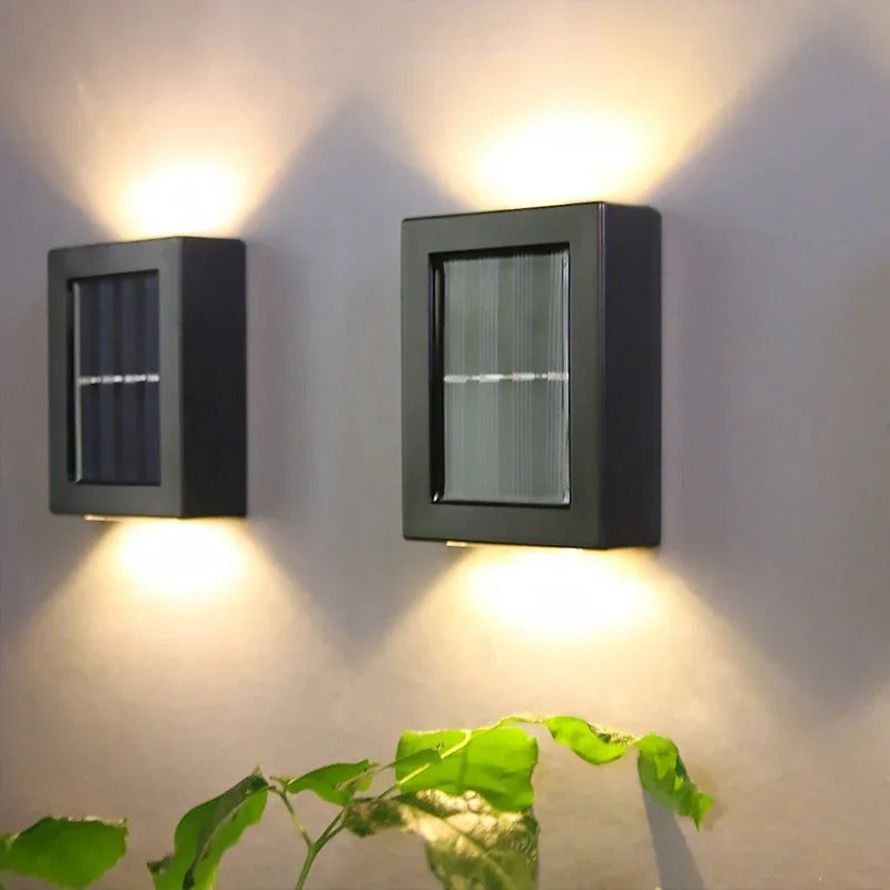 Black Solar Wall Light – Wireless, Modern Design for Garden or Balcony Lighting