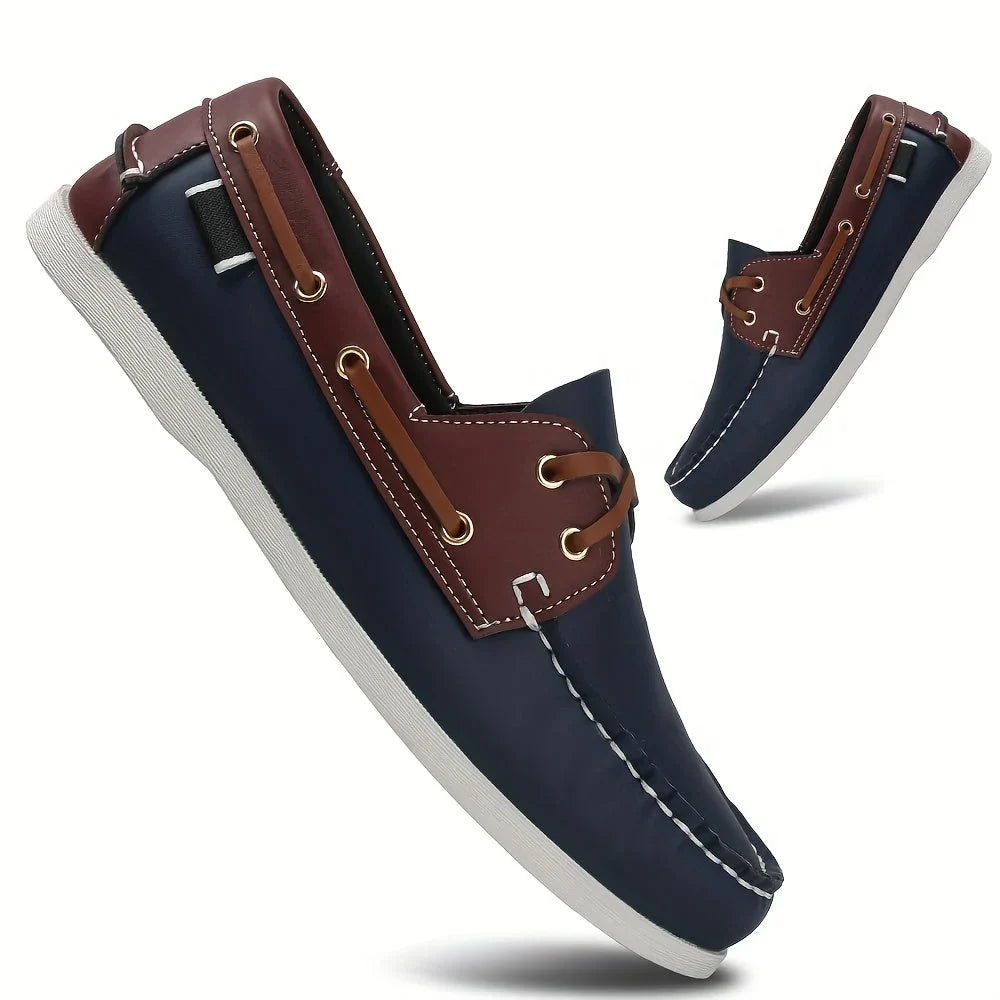 Chaussures Bateau Homme Bout Rond à Lacets