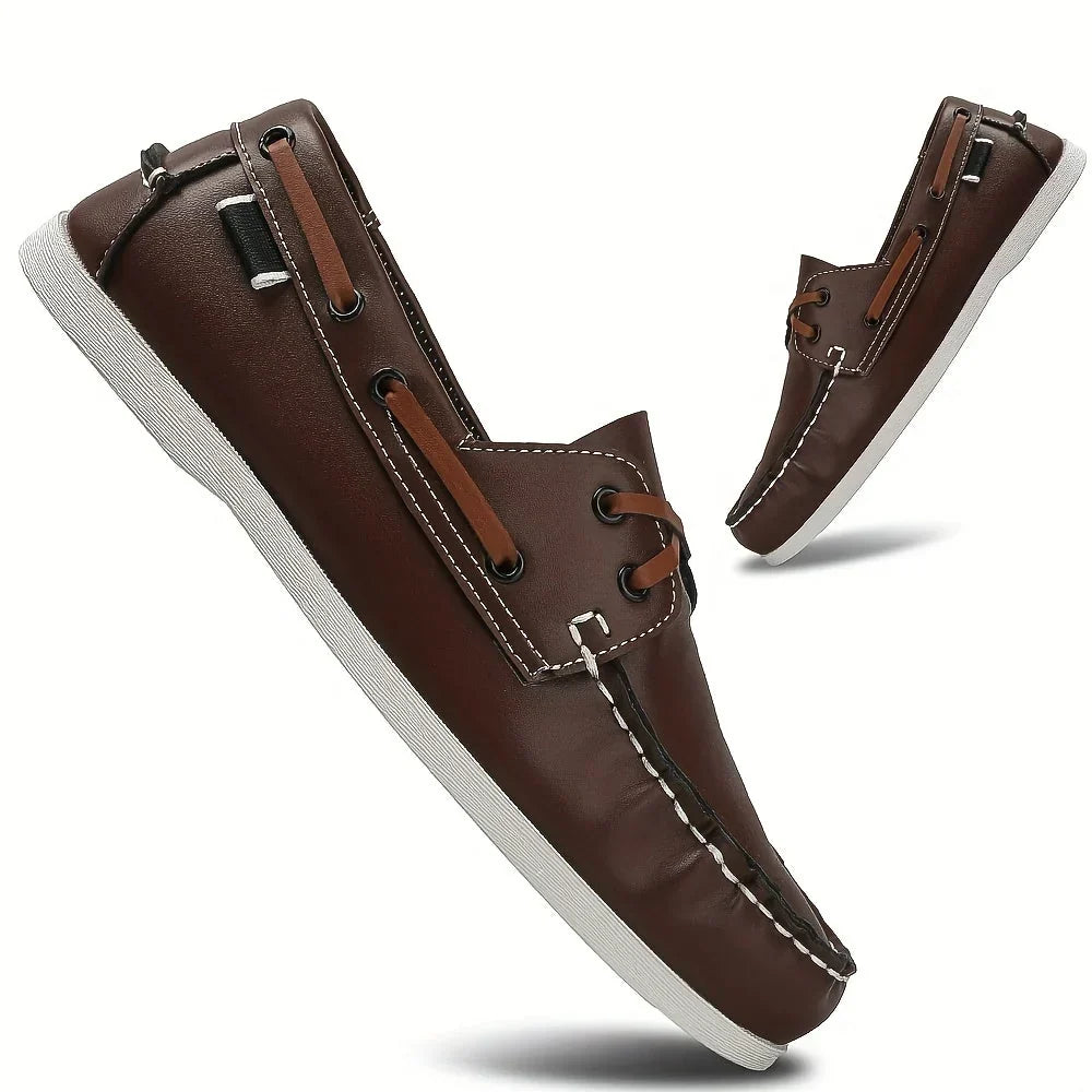 Chaussures Bateau Homme Bout Rond à Lacets