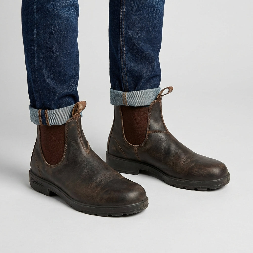 Bottines Homme Sans Lacets en Cuir Lisse