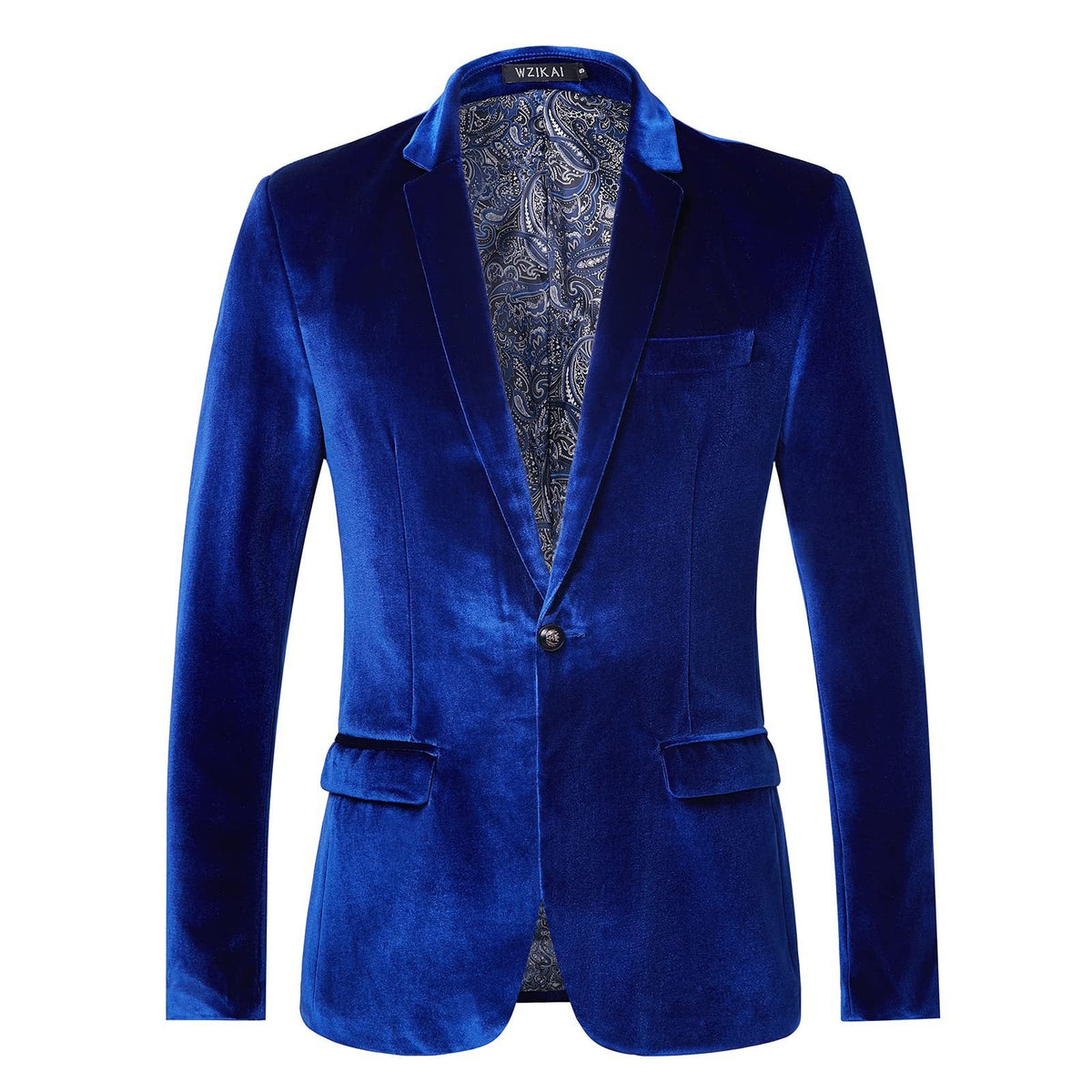 Veste de Smoking Homme en Velours, Col Châle Satiné, Fermeture 1 Bouton