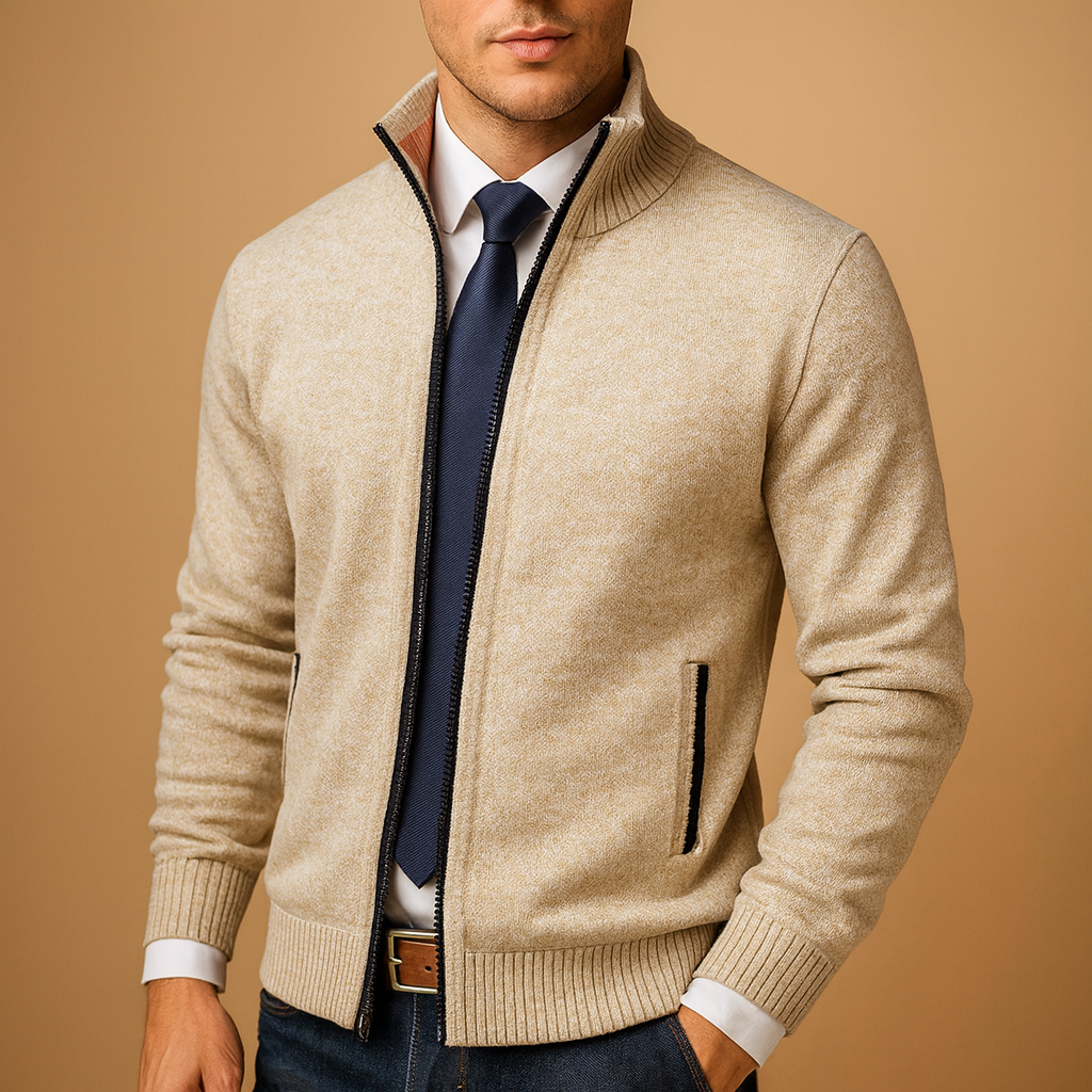 Gilet Zippé Homme Coupe Classique à Fermeture Éclair