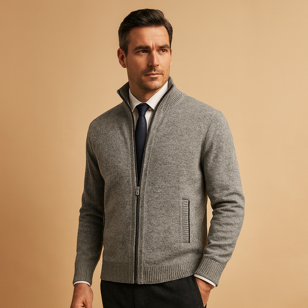 Gilet Zippé Homme Coupe Classique à Fermeture Éclair
