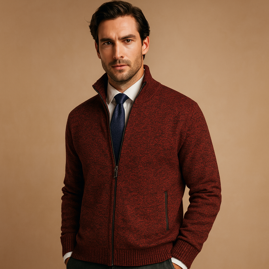 Gilet Zippé Homme Coupe Classique à Fermeture Éclair
