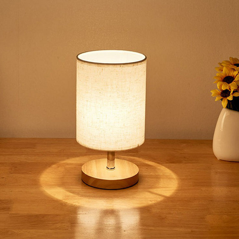 Lampe de Table Minimaliste en Lin et Bois