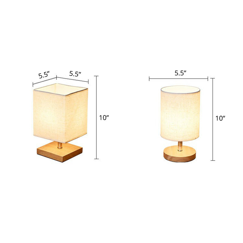 Lampe de Table Minimaliste en Lin et Bois