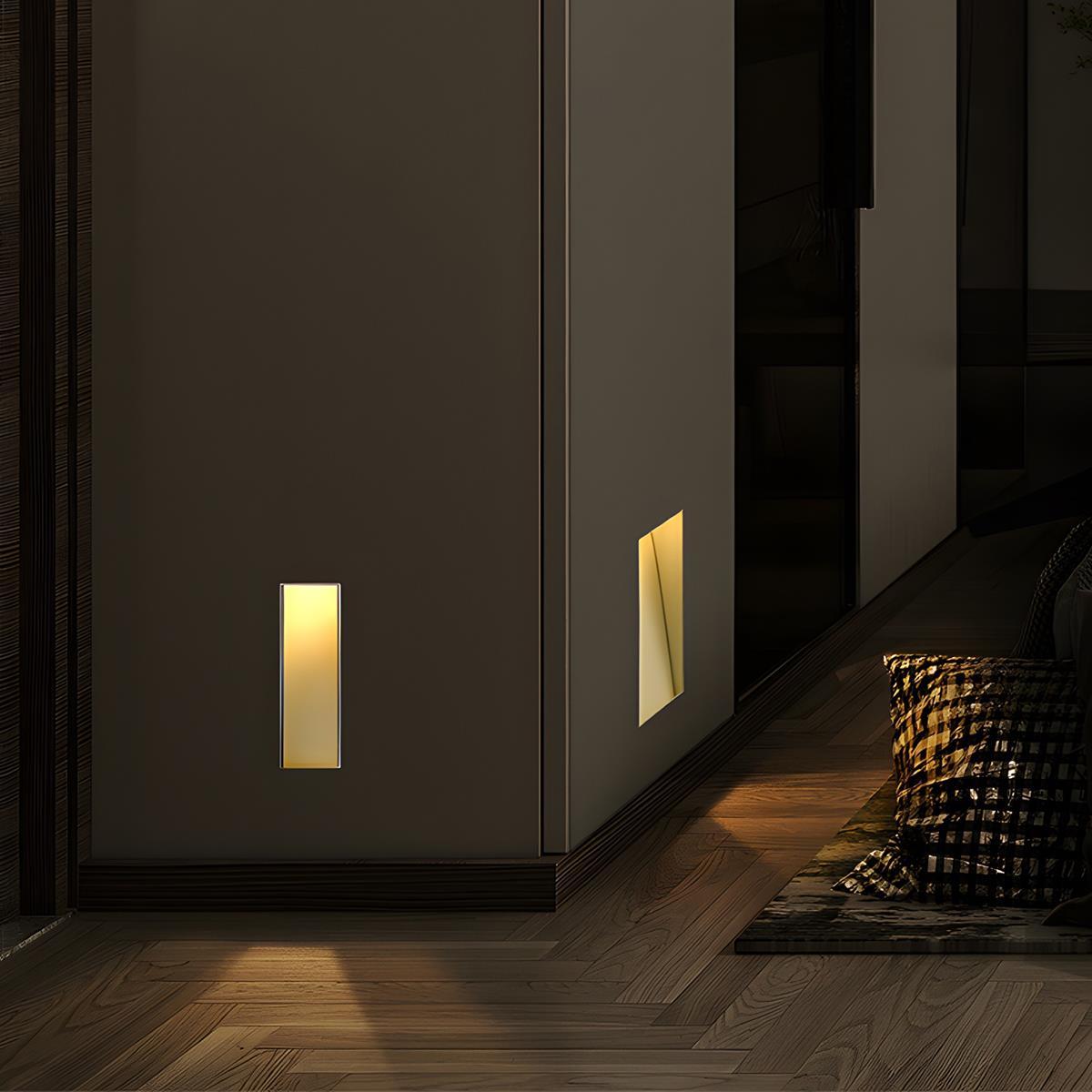Minimalist LED Wall Sconce – White, Rectangular Design with Motion Sensor for the Hallway or Bedroom