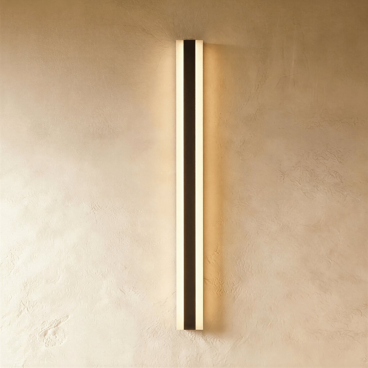 Modern Metal Outdoor Wall Lamp Dual Vertical Panels Close Up