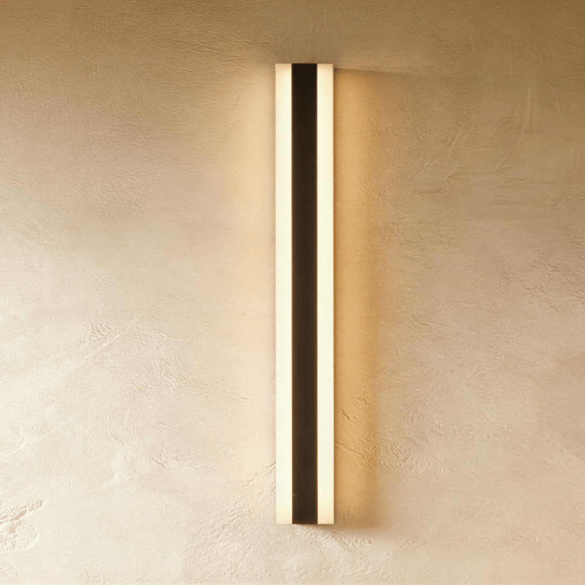 Modern Metal Outdoor Wall Lamp Dual Vertical Panels Front
