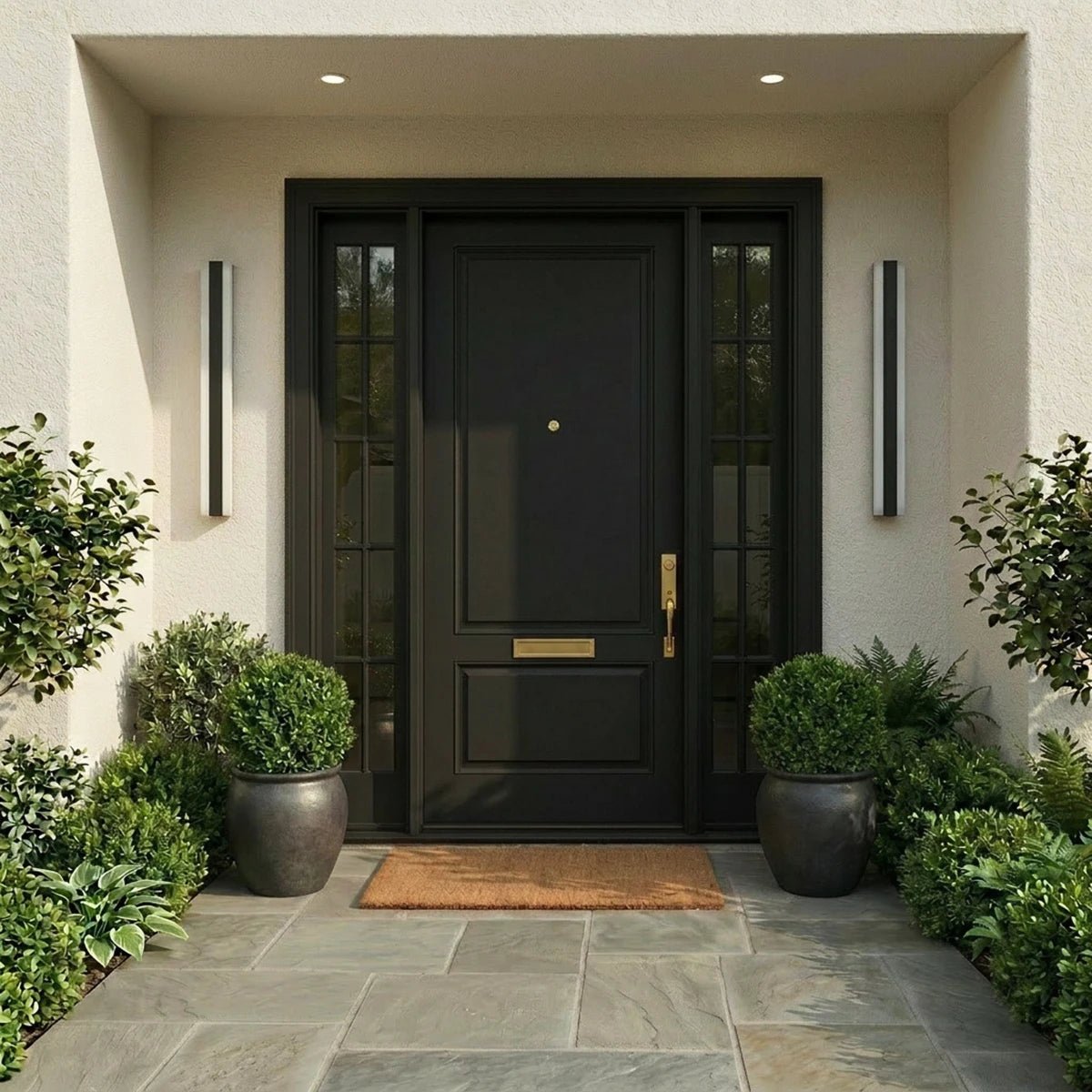 Modern Metal Outdoor Wall Lamp Dual Vertical Panels View 12