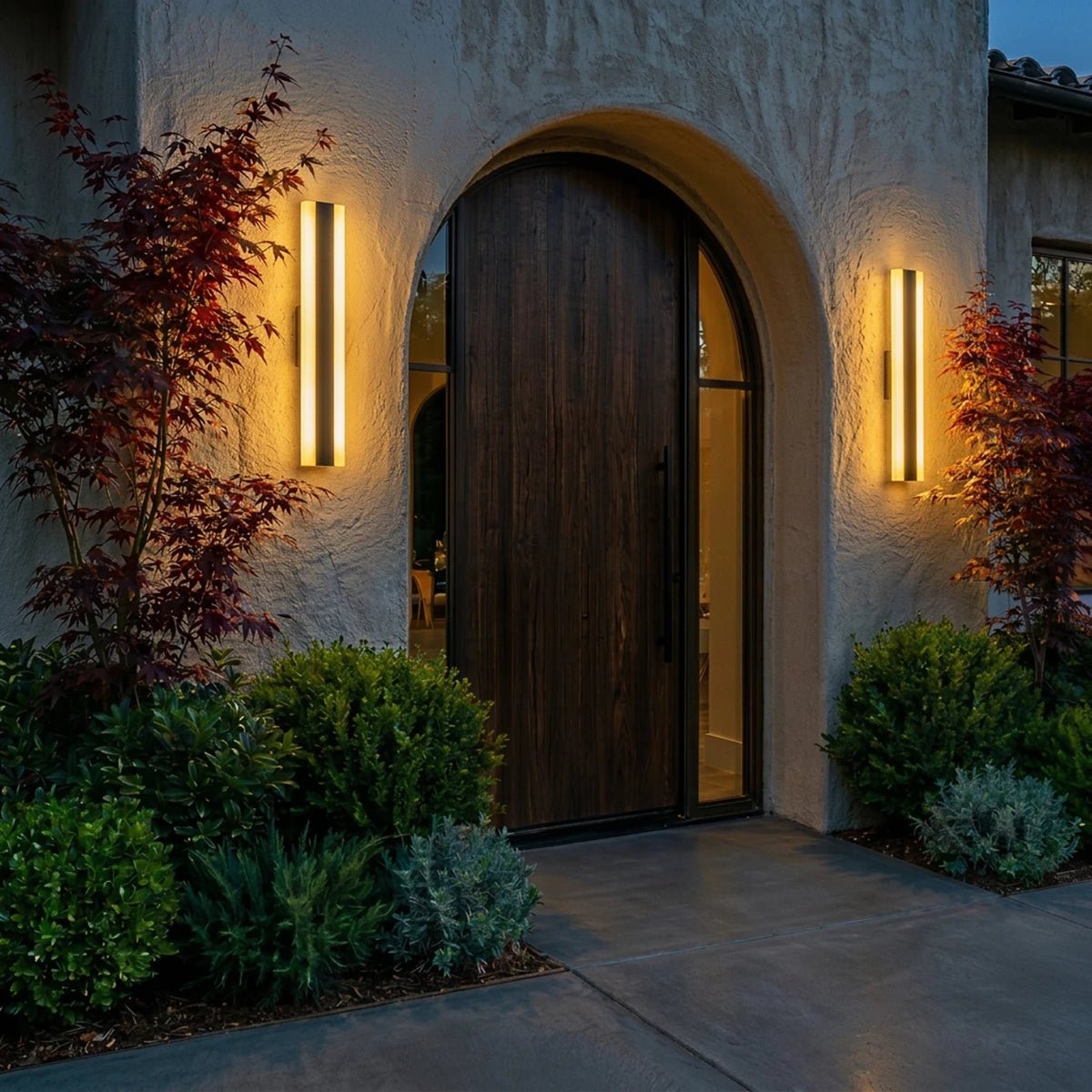 Modern Metal Outdoor Wall Lamp Dual Vertical Panels View 15
