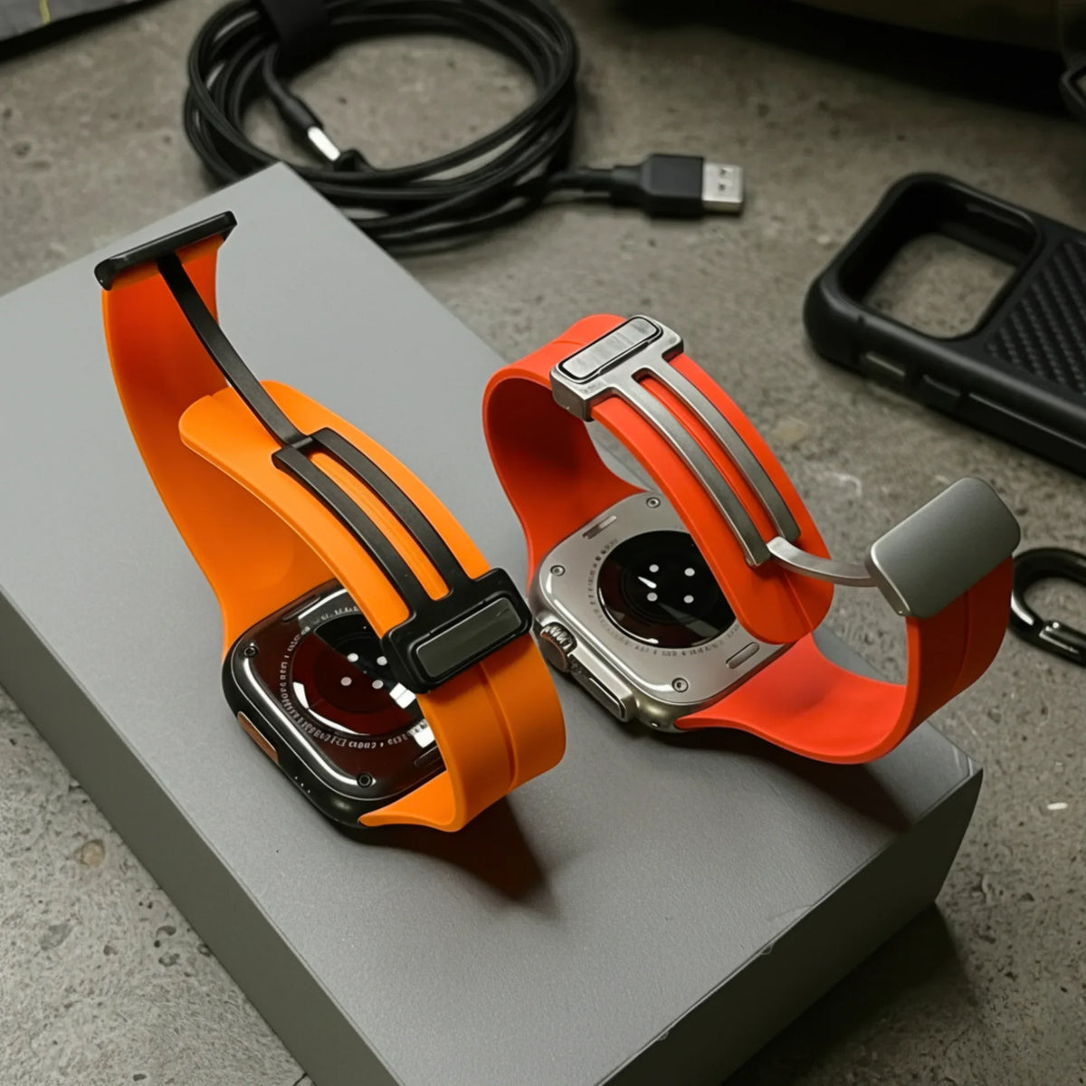 Bracelet Montre Connectée en Silicone, Fermoir Papillon Magnétique