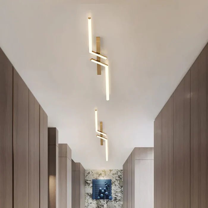Nowoczesna Lampa Sufitowa LED Geometryczna Zygzak Detail
