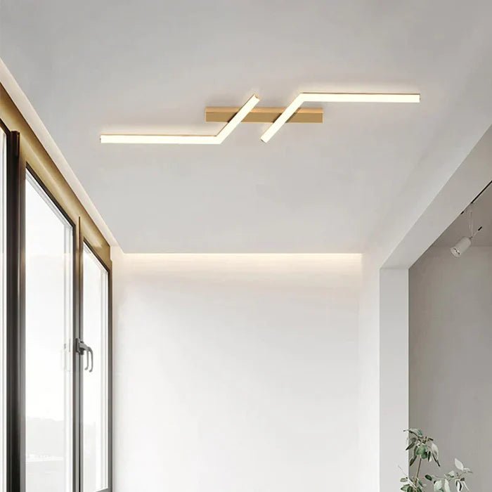 Nowoczesna Lampa Sufitowa LED Geometryczna Zygzak Front