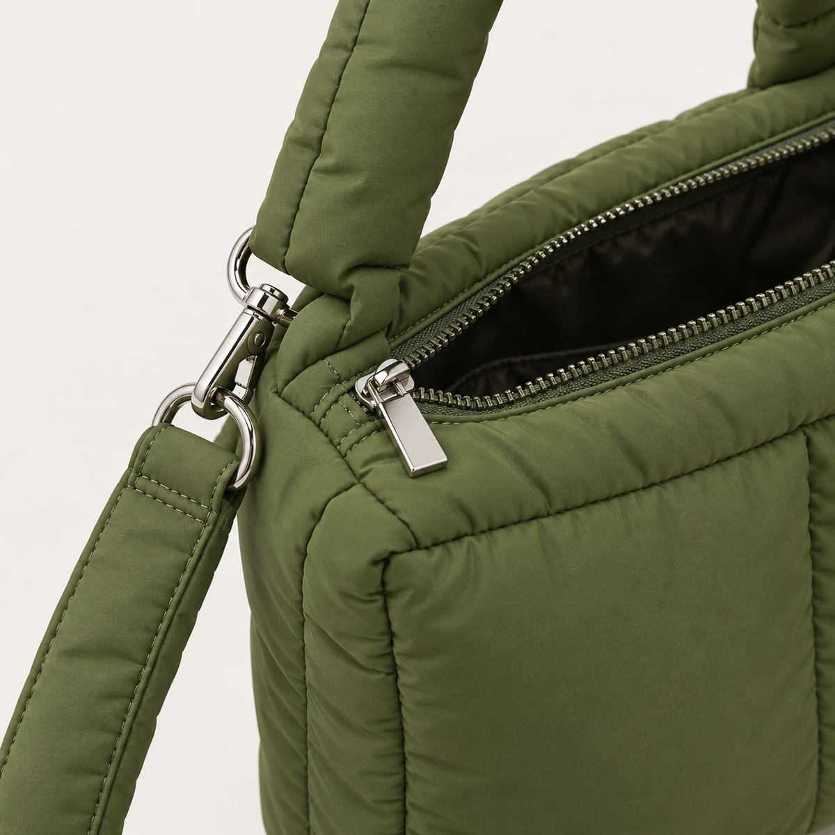 Women's Quilted Shoulder Bag - Handbag with Multiple Storage Compartments