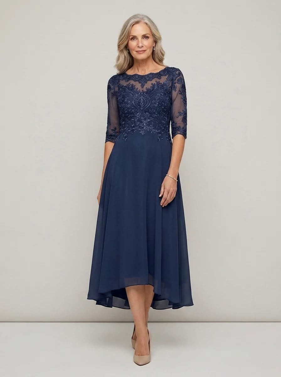 Elodie Mother of the Bride Wedding Guest Midi Dress with Sleeves_6