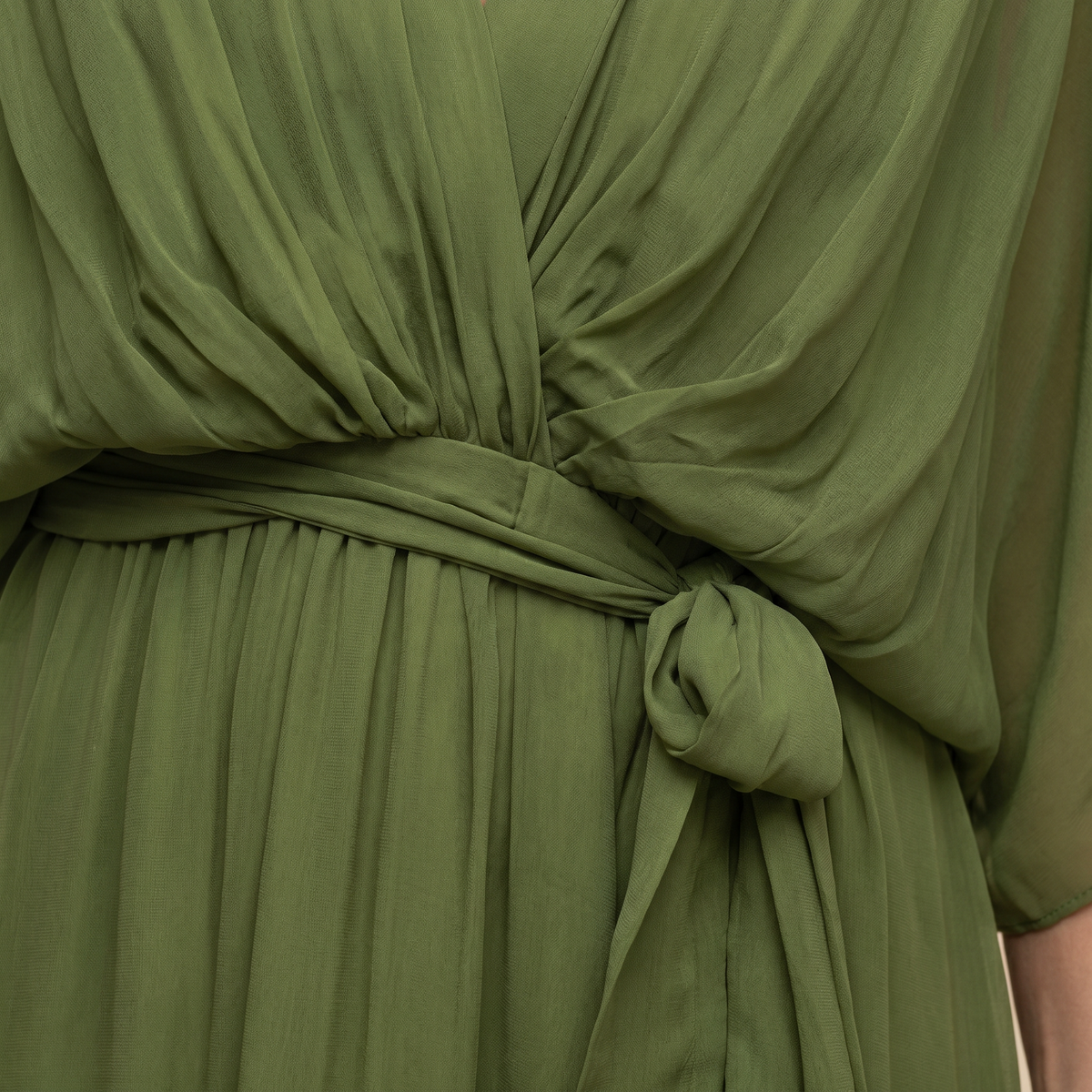 Robe Portefeuille Midi Femme Col V, Manches 3/4