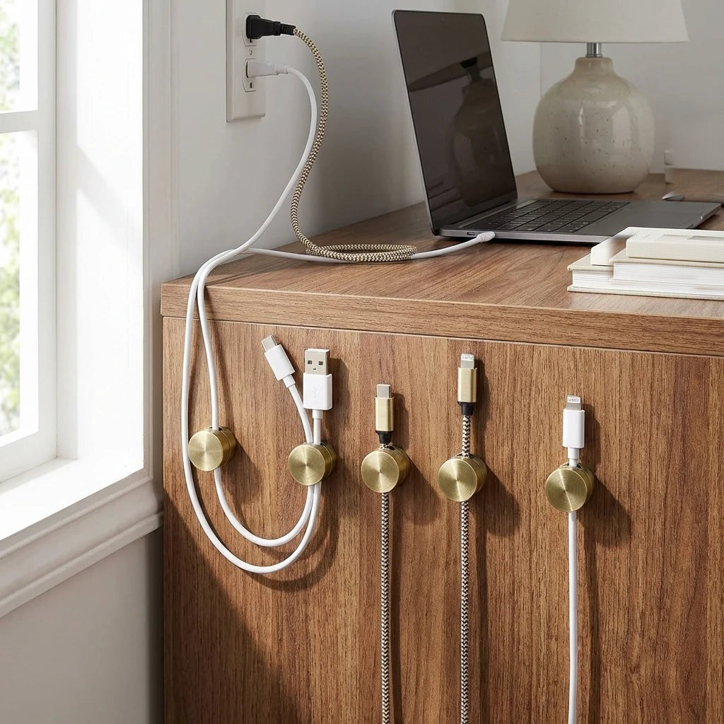 Clips Range-Câbles Adhésifs en Aluminium - Lot de 3