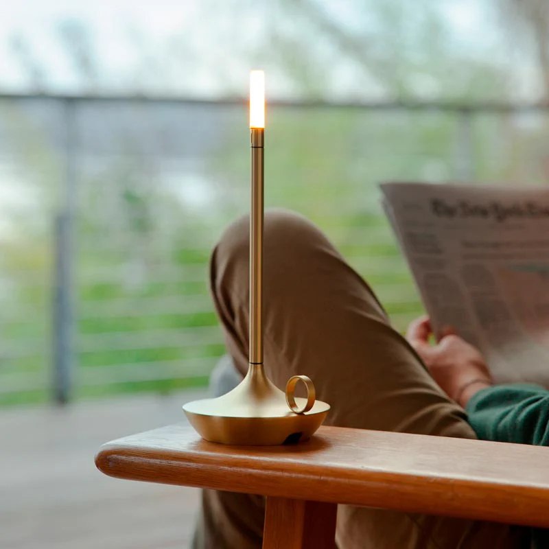 Dimmer Candle Holder – Brushed Aluminum, Scandinavian Design for Living Room or Dining Table Decor