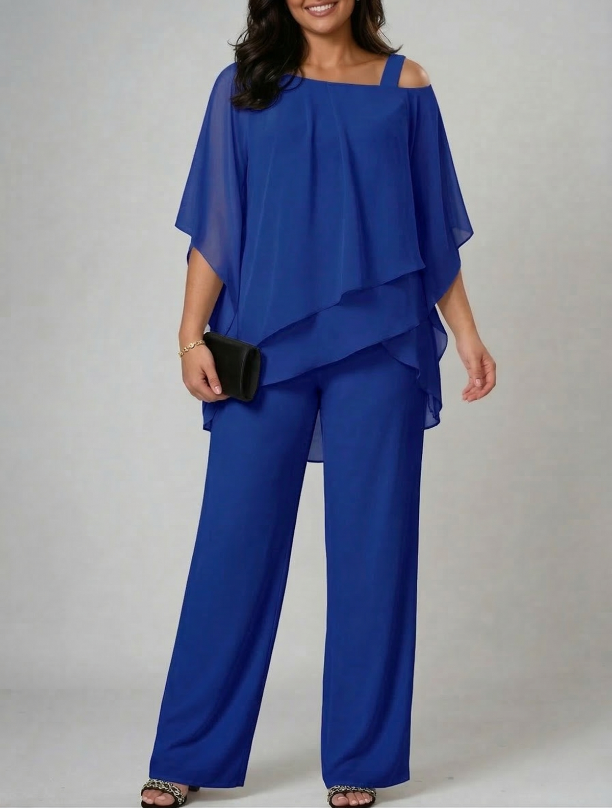 Ensemble Femme Deux Pièces Épaule Dénudée et Pantalon Large