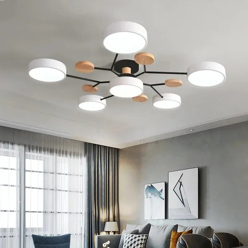 Plafonnier Scandinave Multi-Têtes à LED Intégrée