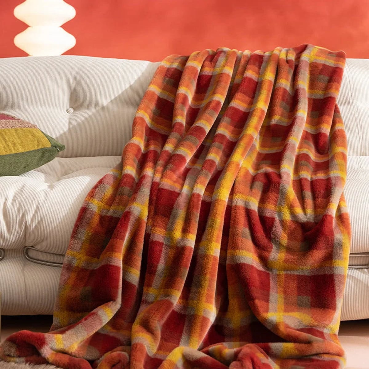 plaid fleece throw blanket