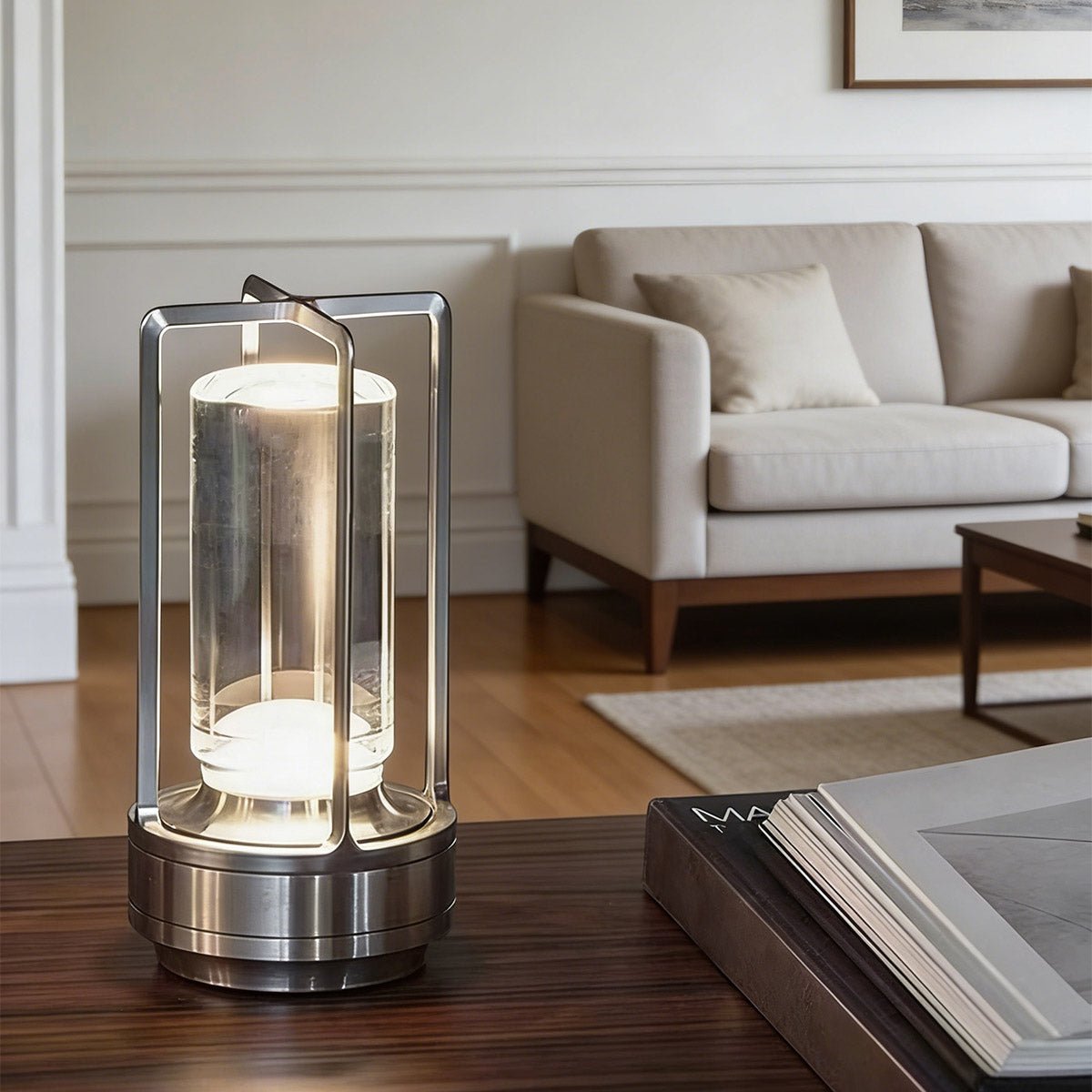 Wireless Table Lamp – Gold, Modern Design with Dimmable Lighting for the Bedroom or Living Room