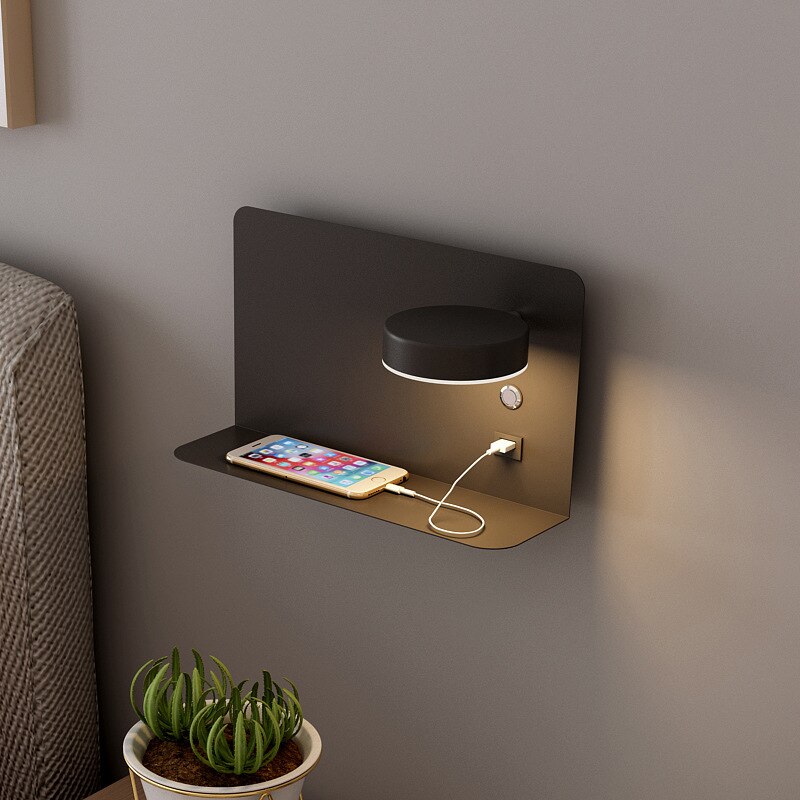 Modern LED Bedside Wall Light – With USB Port and 3 Color Temperatures for Bedroom Decor