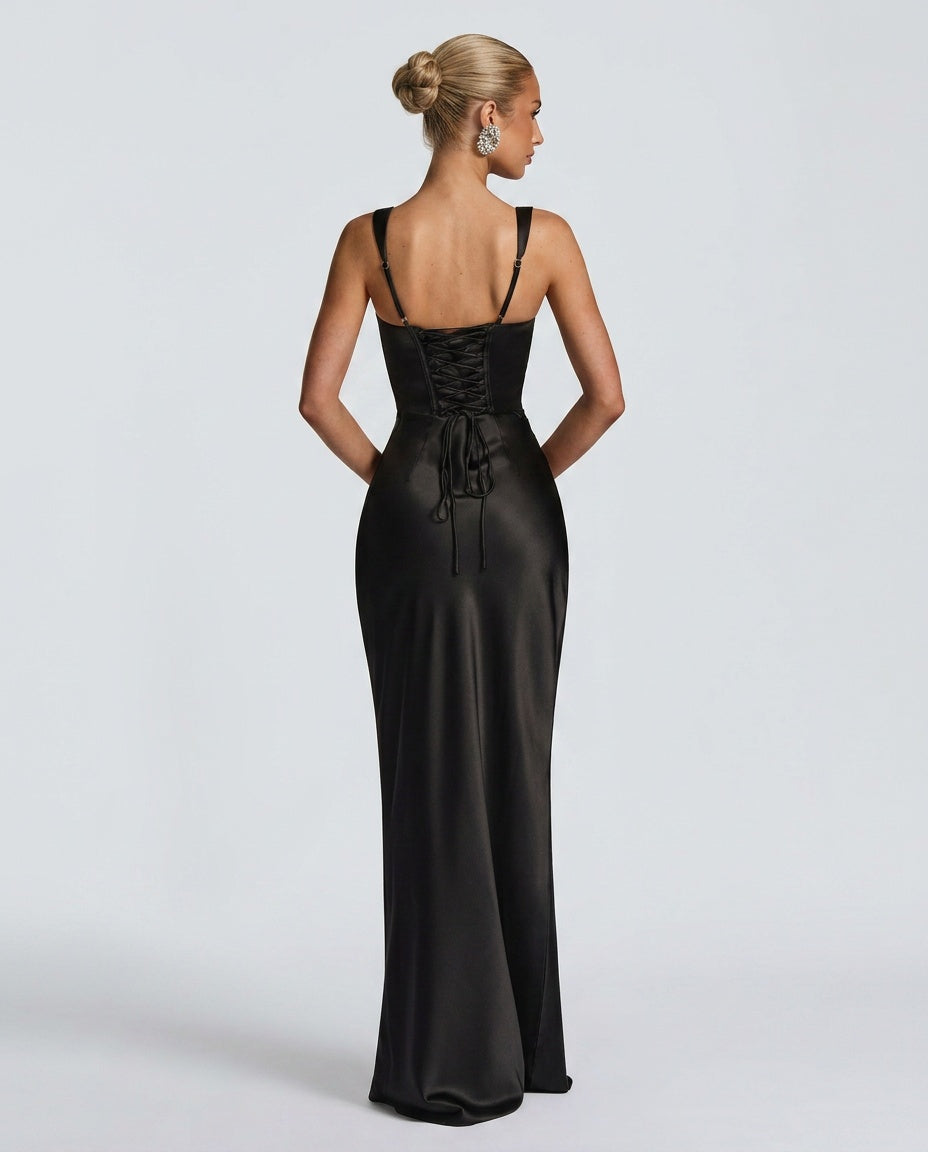 Robe Longue à Sequins Sans Manches - Robe de Soirée Maxi
