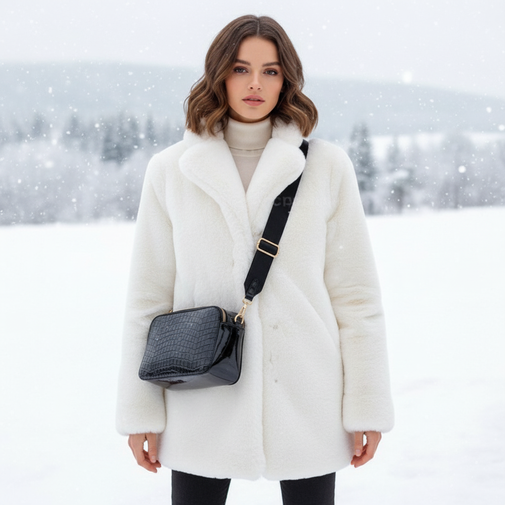 Veste Matelassée Femme à Col Fausse Fourrure