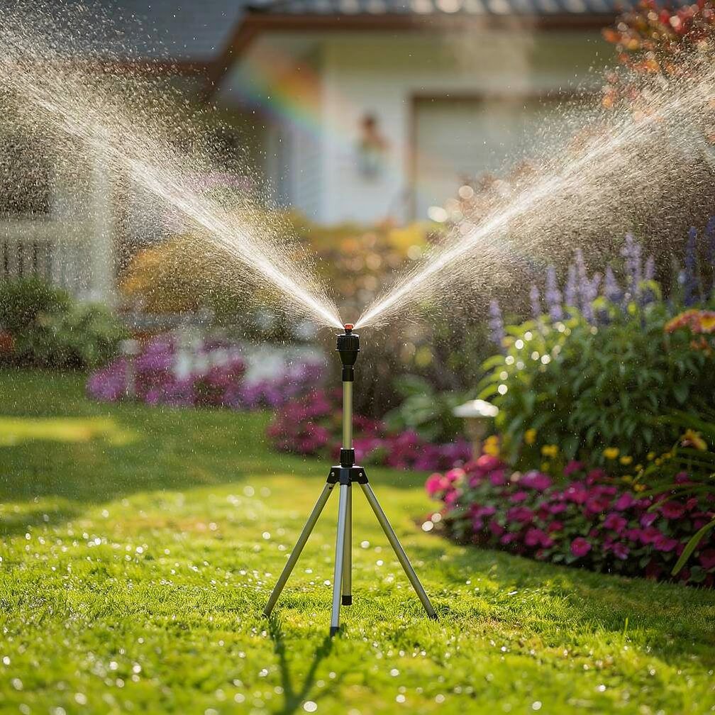 Garden Watering Can with Tripod – Polypropylene, 360-Degree Rotation for Efficient Watering of the Garden and Lawn