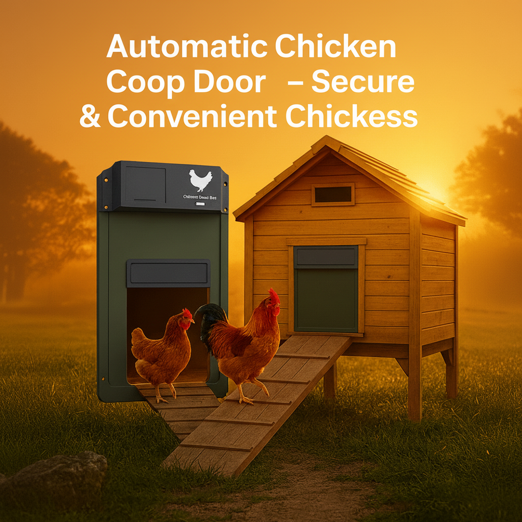 Automatic chicken coop door – Weatherproof with a light sensor for secure access to the chicken coop