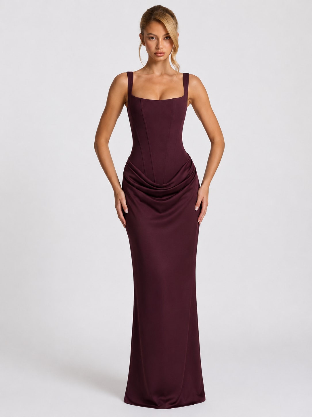 Anastasia Corset Draped Maxi Dress_16