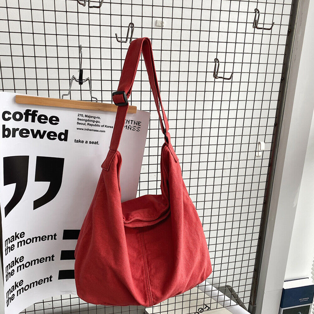 Sac Besace Femme en Toile Oversize, Grand Fourre-Tout Décontracté